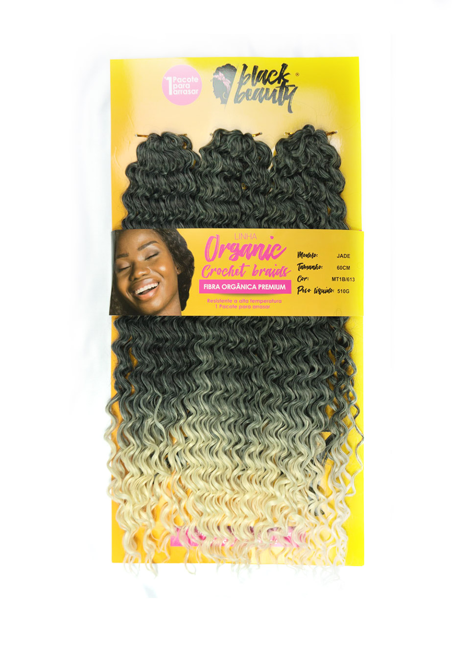 Cabelo No Método Crochet Braid Modelo Jade Cacheado 300Gr Black Beau