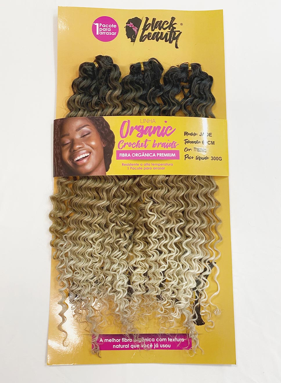 Cabelo Crochet Braids Cacheado Jade (Cor 1B) 300G- 60cm - Black